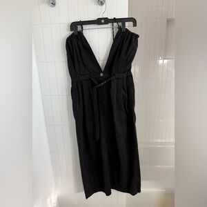 NWT Dries Van Noten Black Dress, V-Neck, Midi Length, Size M, US 8, FR 40